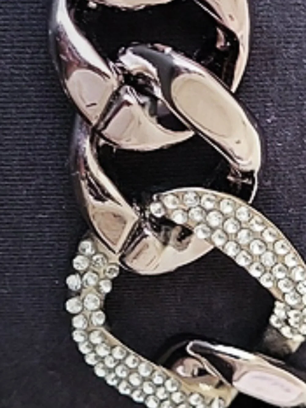 Wide Chain Belt Acrylic Large Metallic Links Metal Pave' Rhinestone Links 27
